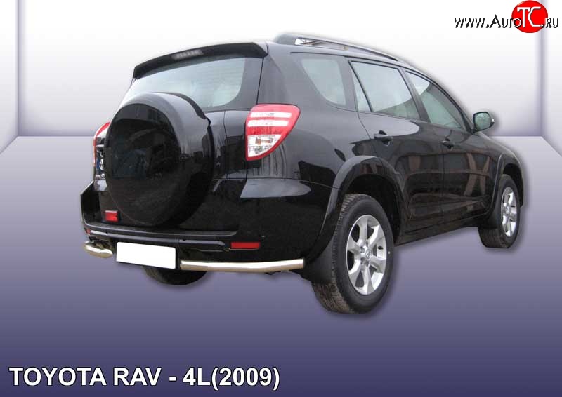 8 499 р. Защита заднего бампера Slitkoff (Ø 57 мм, уголки)  Toyota RAV4  XA30 (2009-2010) 5 дв. удлиненный 1-ый рестайлинг (Нержавеющая сталь)  с доставкой в г. Керчь
