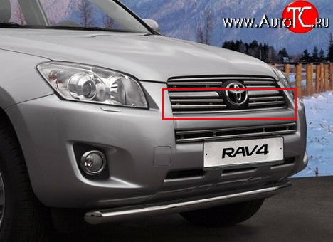 485 р. Декоративные вставки решетки радиатора Novline (нижние, двойные) Toyota RAV4 XA30 5 дв. удлиненный 2-ой рестайлинг (2010-2013)  с доставкой в г. Керчь