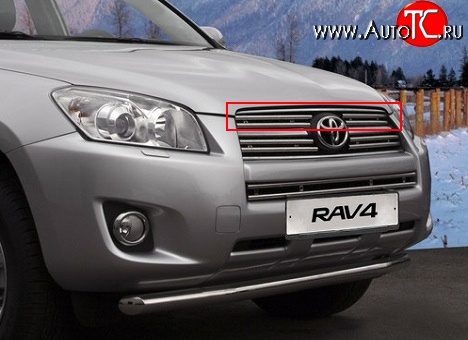 7 799 р. Декоративные вставки решетки радиатора Novline (верхние, двойные) Toyota RAV4 XA30 5 дв. удлиненный 2-ой рестайлинг (2010-2013)  с доставкой в г. Керчь