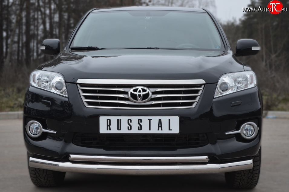 17 699 р. Защита переднего бампера (2 трубыØ63 мм, нержавейка) SLITKOFF  Toyota RAV4  XA30 (2010-2013) 5 дв. 2-ой рестайлинг  с доставкой в г. Керчь