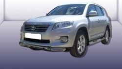 Двойная защита переднего бампера из двух труб диаметром 76 и 57 мм Slitkoff Toyota RAV4  XA30 (2010-2013) 5 дв. 2-ой рестайлинг