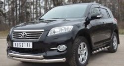21 449 р. Защита переднего бампера (2 трубыØ76 и 63 мм, нержавейка) SLITKOFF  Toyota RAV4  XA30 (2010-2013) 5 дв. 2-ой рестайлинг  с доставкой в г. Керчь. Увеличить фотографию 4