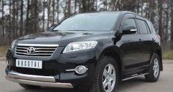 16 849 р. Защита переднего бампера (2 трубыØ75х42 мм, нержавейка) Russtal Toyota RAV4 XA30 5 дв. 2-ой рестайлинг (2010-2013)  с доставкой в г. Керчь. Увеличить фотографию 4