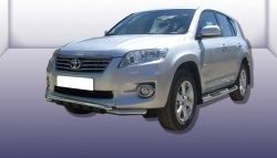 Двойная защита переднего бампера из трёх труб диаметром по 57 мм Slitkoff Toyota RAV4  XA30 (2010-2013) 5 дв. 2-ой рестайлинг