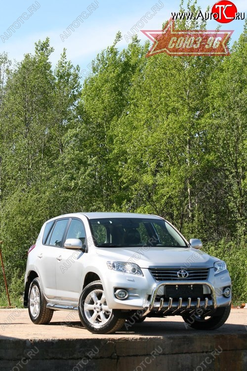 17 279 р. Защита переднего бампера Souz-96 (d60) Toyota RAV4 XA30 5 дв. удлиненный 2-ой рестайлинг (2010-2013)  с доставкой в г. Керчь