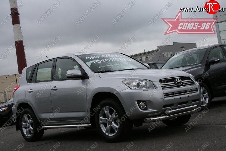 14 714 р. Защита переднего бампера двойная Souz-96 (d76/60) Toyota RAV4 XA30 5 дв. 2-ой рестайлинг (2010-2013)  с доставкой в г. Керчь