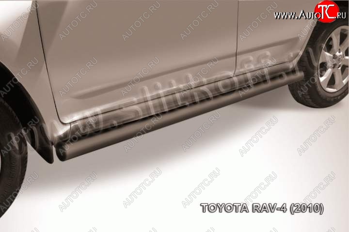 10 999 р. Защита порогов Slitkoff Toyota RAV4 XA30 5 дв. 2-ой рестайлинг (2010-2013) (Цвет: серебристый)  с доставкой в г. Керчь