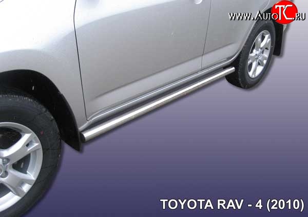 17 999 р. Защита порогов из круглой трубы диаметром 57 мм Slitkoff Toyota RAV4 XA30 5 дв. 2-ой рестайлинг (2010-2013) (Цвет: нержавеющая полированная сталь)  с доставкой в г. Керчь