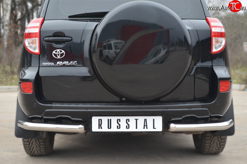 13 949 р. Защита заднего бампера (Ø63 мм, нержавейка) SLITKOFF Toyota RAV4 XA30 5 дв. 2-ой рестайлинг (2010-2013)  с доставкой в г. Керчь