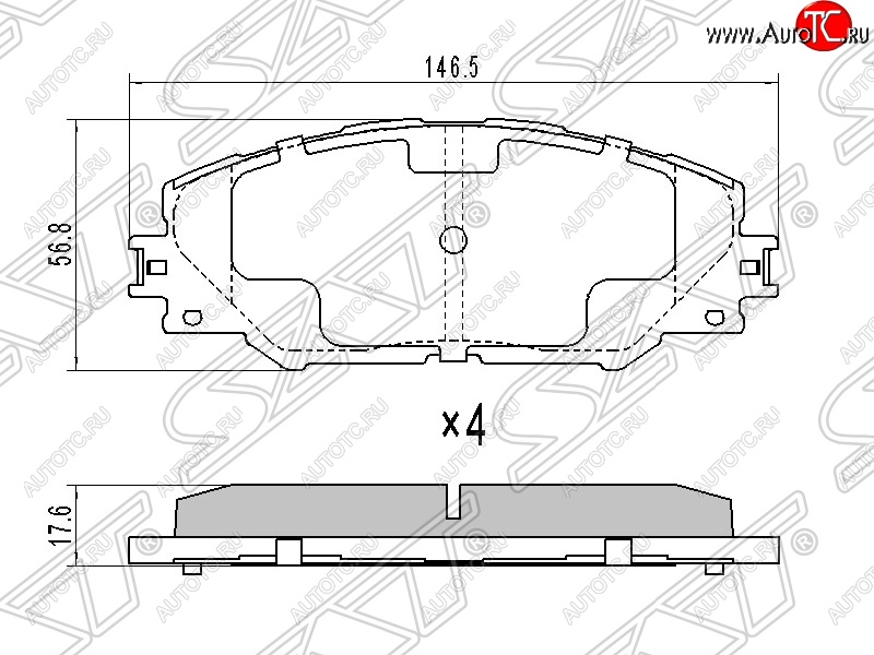 1 039 р. Колодки тормозные SAT (передние)  Toyota RAV4 ( XA305,  XA30,  XA40) (2005-2015) 5 дв. дорестайлинг, 5 дв. 2-ой рестайлинг, 5 дв. удлиненный 2-ой рестайлинг  с доставкой в г. Керчь