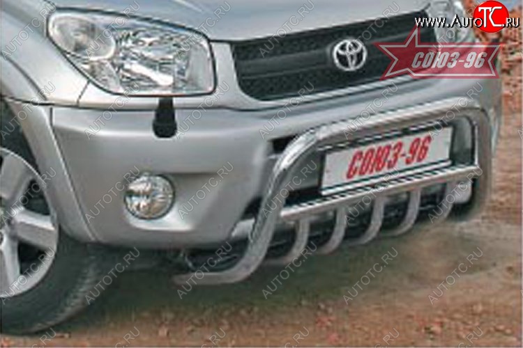 14 804 р. Защита переднего бампера Souz-96 (d60) Toyota RAV4 CA20 5 дв. дорестайлинг (2000-2003)  с доставкой в г. Керчь