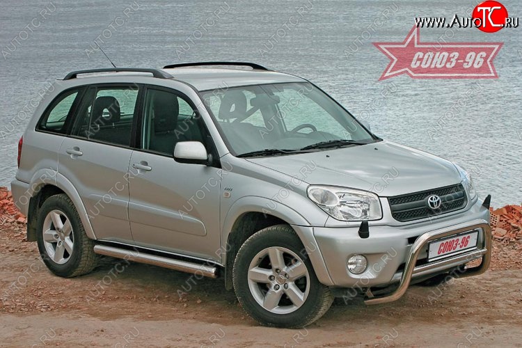 9 539 р. Защита переднего бампера Souz-96 (d60) Toyota RAV4 CA20 5 дв. дорестайлинг (2000-2003)  с доставкой в г. Керчь