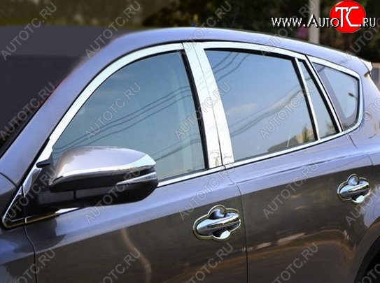 13 849 р. Накладки на стойки дверей СТ Toyota RAV4 XA40 5 дв. дорестайлинг (2012-2015) (Неокрашенные)  с доставкой в г. Керчь