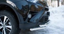 17 549 р. Защита переднего бампера (2 трубыØ42 мм, нержавейка) SLITKOFF Toyota RAV4 XA40 5 дв. рестайлинг (2015-2019)  с доставкой в г. Керчь. Увеличить фотографию 3