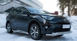 17 549 р. Защита переднего бампера (2 трубыØ42 мм, нержавейка) SLITKOFF Toyota RAV4 XA40 5 дв. рестайлинг (2015-2019)  с доставкой в г. Керчь. Увеличить фотографию 4