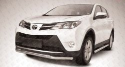 Двойная защита переднего бампера из труб диаметрами по 57 мм Slitkoff Toyota RAV4  XA40 (2012-2015) 5 дв. дорестайлинг