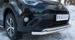 19 549 р. Защита переднего бампера (2 трубыØ63 и 42 мм, нержавейка) SLITKOFF Toyota RAV4 XA40 5 дв. рестайлинг (2015-2019)  с доставкой в г. Керчь. Увеличить фотографию 2