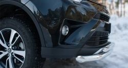 19 549 р. Защита переднего бампера (2 трубыØ63 и 42 мм, нержавейка) SLITKOFF Toyota RAV4 XA40 5 дв. рестайлинг (2015-2019)  с доставкой в г. Керчь. Увеличить фотографию 3