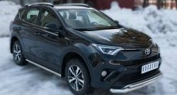 19 549 р. Защита переднего бампера (2 трубыØ63 и 42 мм, нержавейка) SLITKOFF Toyota RAV4 XA40 5 дв. рестайлинг (2015-2019)  с доставкой в г. Керчь. Увеличить фотографию 4