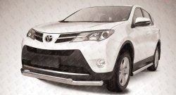 Двойная защита переднего бампера из двух труб диаметром 76 и 57 мм Slitkoff Toyota RAV4  XA40 (2012-2015) 5 дв. дорестайлинг