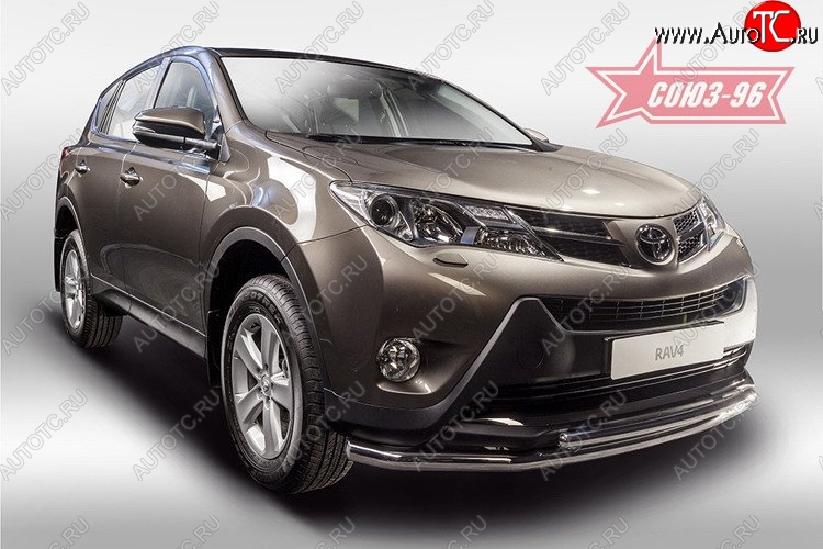 15 839 р. Защита переднего бампера одинарная Souz-96 (d60/42) Toyota RAV4 XA40 5 дв. дорестайлинг (2012-2015)  с доставкой в г. Керчь