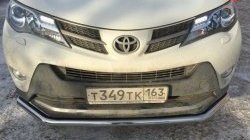 Одинарная защита переднего бампера d63.5 мм Металл Дизайн Toyota RAV4  XA40 (2012-2015) 5 дв. дорестайлинг (полированная нержавейка)