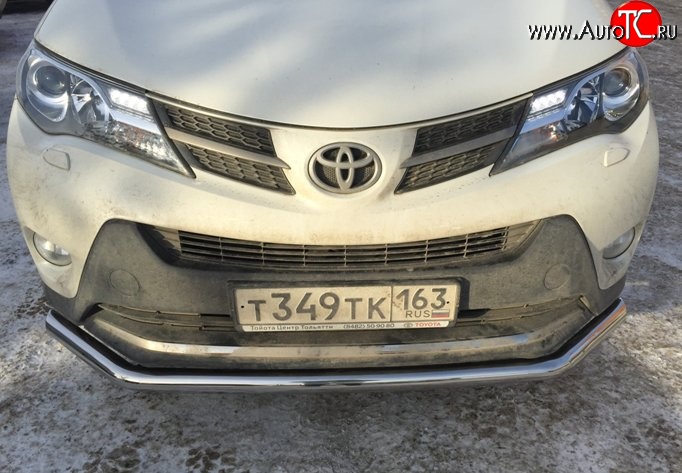 8 799 р. Одинарная защита переднего бампера d63.5 мм Металл Дизайн Toyota RAV4 XA40 5 дв. дорестайлинг (2012-2015) (полированная нержавейка)  с доставкой в г. Керчь