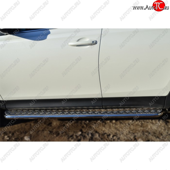 34 999 р. Широкая защита порогов с трубой диаметром 42 мм SLITKOFF v3  Toyota RAV4  XA40 (2012-2015) 5 дв. дорестайлинг  с доставкой в г. Керчь