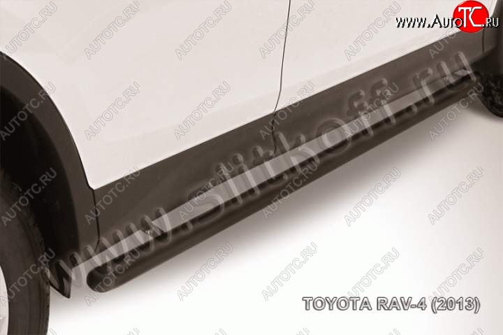 8 899 р. Защита порогов Slitkoff  Toyota RAV4  XA40 (2012-2015) 5 дв. дорестайлинг (Цвет: серебристый)  с доставкой в г. Керчь