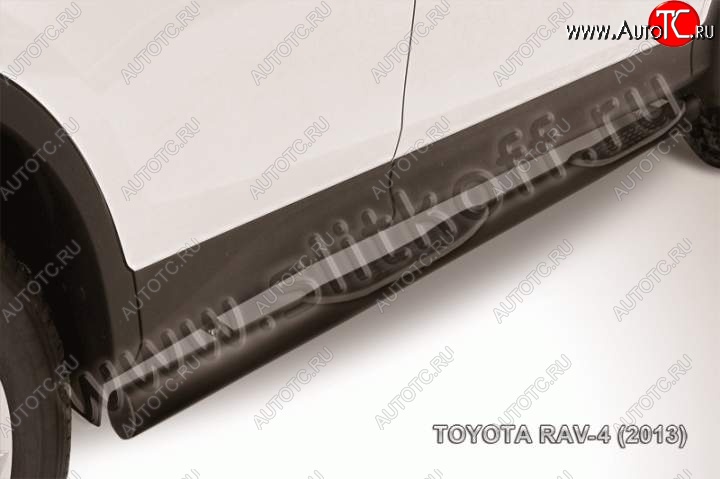11 249 р. Защита порогов Slitkoff  Toyota RAV4  XA40 (2012-2015) 5 дв. дорестайлинг (Цвет: серебристый)  с доставкой в г. Керчь
