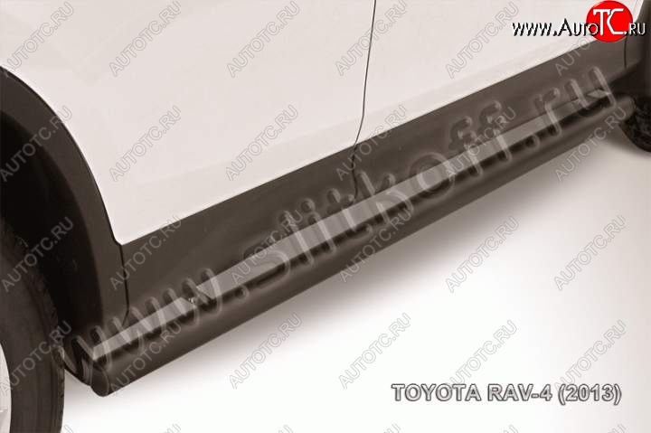 9 649 р. Защита порогов Slitkoff  Toyota RAV4  XA40 (2012-2015) 5 дв. дорестайлинг (Цвет: серебристый)  с доставкой в г. Керчь