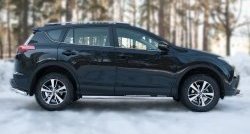 73 999 р. Защита порогов из круглой трубы диаметром 63 мм (рестайлинг) Russtal Toyota RAV4 XA40 5 дв. дорестайлинг (2012-2015) (Защита порогов с со скосами на торцах (вариант 1))  с доставкой в г. Керчь. Увеличить фотографию 4
