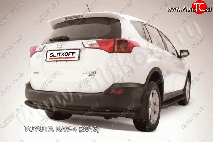 8 199 р. Защита задняя Slitkoff Toyota RAV4 XA40 5 дв. дорестайлинг (2012-2015) (Цвет: серебристый)  с доставкой в г. Керчь