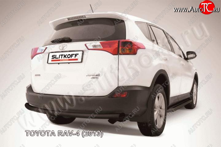 6 399 р. Защита заднего бампера d57 радиусная Toyota RAV4 XA40 5 дв. дорестайлинг (2012-2015) (Цвет: серебристый)  с доставкой в г. Керчь