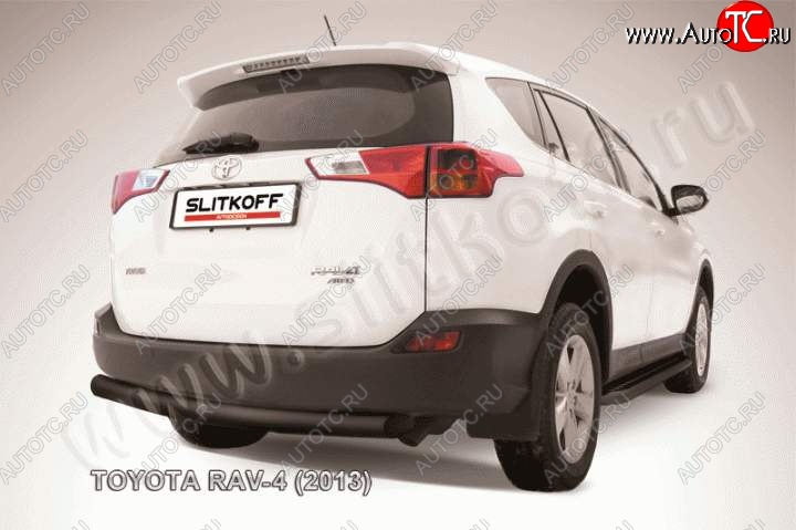 7 199 р. Защита задняя Slitkoff  Toyota RAV4  XA40 (2012-2015) 5 дв. дорестайлинг (Цвет: серебристый)  с доставкой в г. Керчь