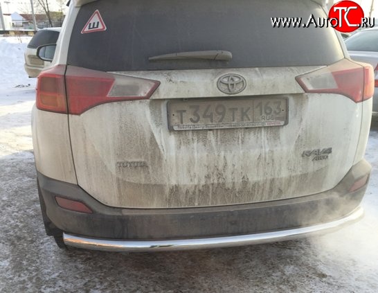 8 799 р. Защита заднего бампера d63.5 мм Металл Дизайн Toyota RAV4 XA40 5 дв. дорестайлинг (2012-2015) (полированная нержавейка)  с доставкой в г. Керчь