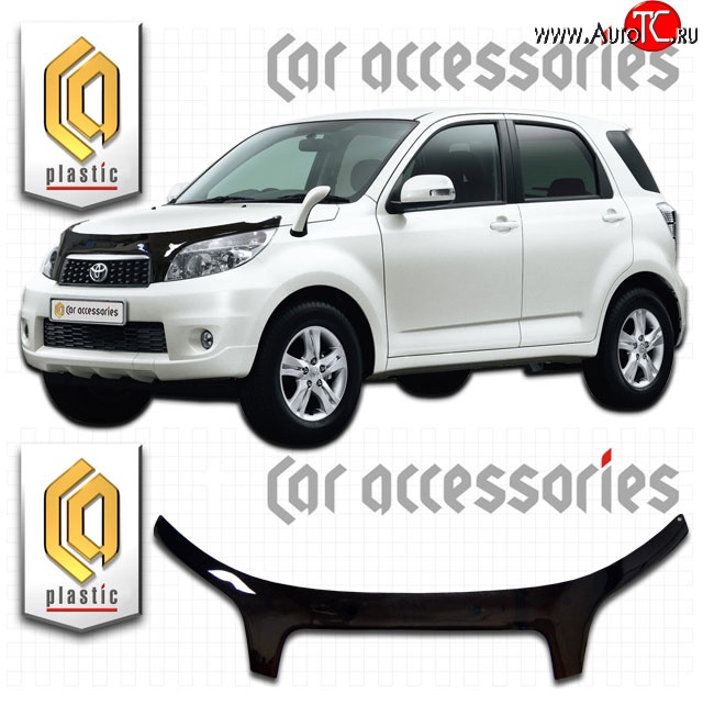 2 599 р. Дефлектор капота CA-Plastic exclusive  Toyota Rush  J200 (2006-2016) дорестайлинг, рестайлинг (Classic черный, Без надписи)  с доставкой в г. Керчь
