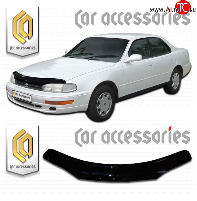 2 199 р. Дефлектор капота CA-Plastic  Toyota Scepter (1992-1996) (Classic черный, Без надписи)  с доставкой в г. Керчь
