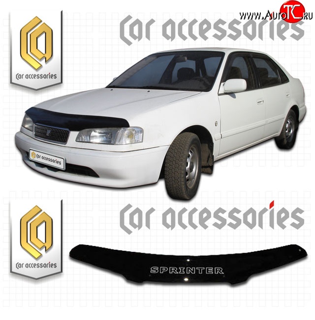 2 079 р. Дефлектор капота CA-Plastic  Toyota Sprinter  E110 (1995-2000) дорестайлинг седан, рестайлинг седан (Classic черный, Без надписи)  с доставкой в г. Керчь