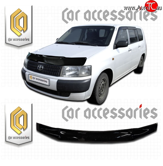 1 999 р. Дефлектор капота CA Plastic  Toyota Succeed (2002-2014) дорестайлинг (Classic черный, Без надписи)  с доставкой в г. Керчь