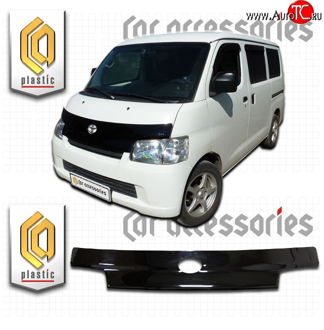 2 199 р. Дефлектор капота CA-Plastic  Toyota Town Ace  s400 (2008-2020) дорестацлинг (Classic черный, Без надписи)  с доставкой в г. Керчь