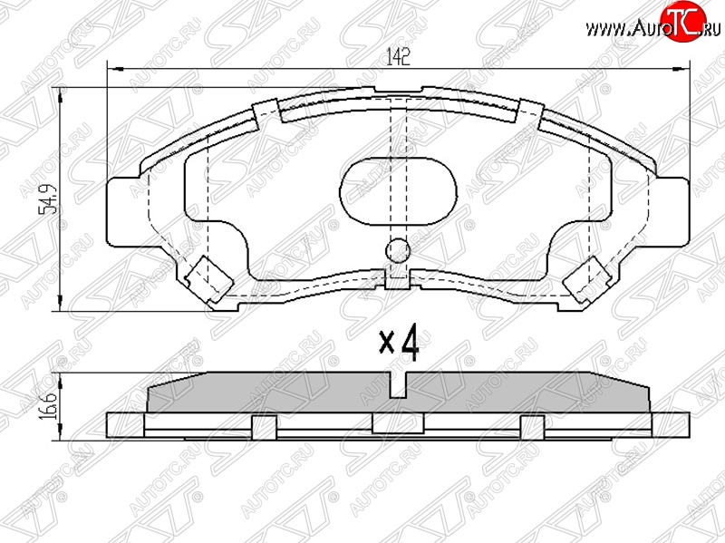969 р. Колодки тормозные SAT (передние) Toyota Town Ace s400 дорестацлинг (2008-2020)  с доставкой в г. Керчь