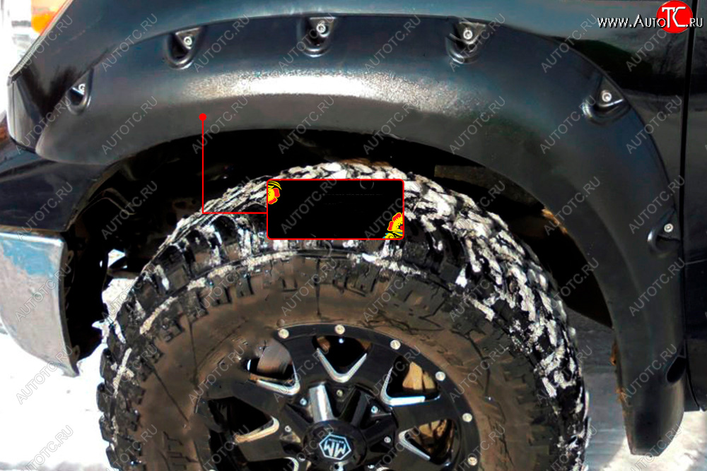 13 499 р. Расширитель арки RA (вылет 80 мм, передний левый)  Toyota Tundra  XK50 (2007-2013) дорестайлинг, 1-ый рестайлинг (Поверхность шагрень)  с доставкой в г. Керчь