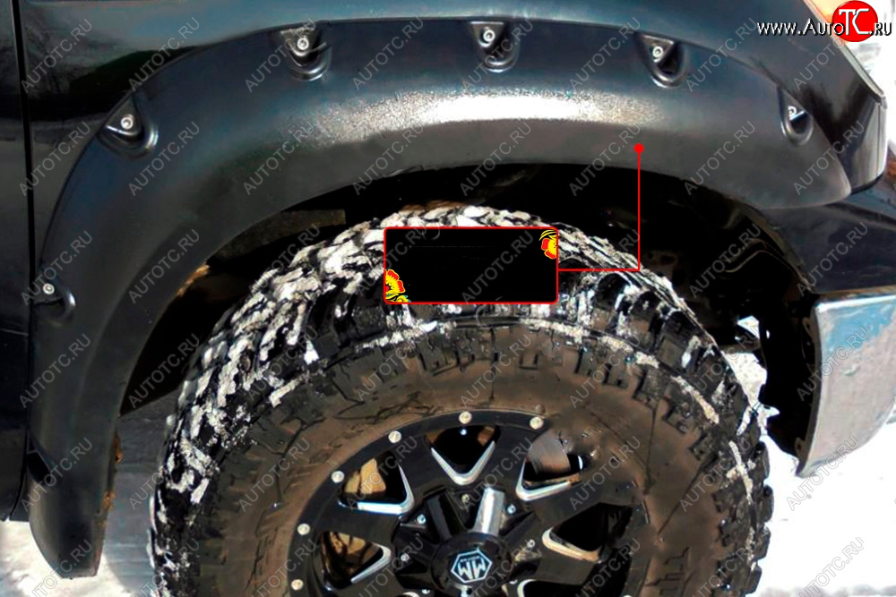 13 499 р. Расширитель арки RA (вылет 80 мм, передний правый)  Toyota Tundra  XK50 (2007-2013) дорестайлинг, 1-ый рестайлинг (Поверхность шагрень)  с доставкой в г. Керчь
