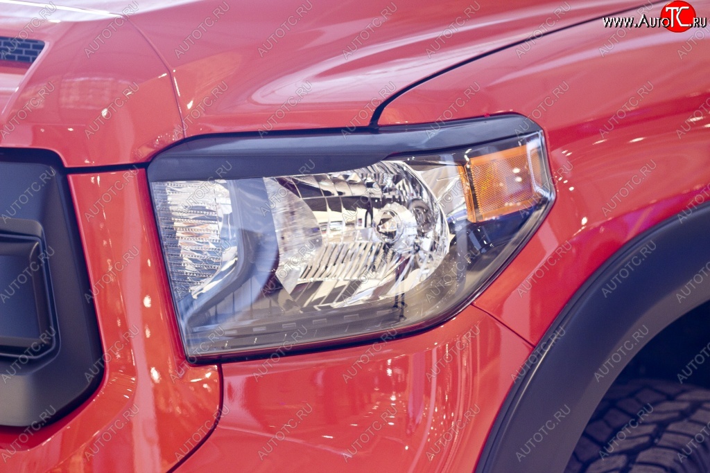 1 249 р. Реснички на фары RA Toyota Tundra XK50 2-ой рестайлинг (2013-2022) (Неокрашенные)  с доставкой в г. Керчь