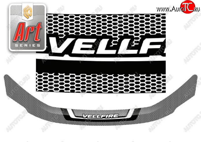2 399 р. Дефлектора окон CA-Plastiс  Toyota Vellfire (2008-2015) (Серия Art черная)  с доставкой в г. Керчь