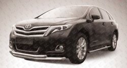 Двойная защита переднего бампера из двух труб диаметром 76 и 57 мм Slitkoff Toyota Venza  GV10 (2012-2016) рестайлинг