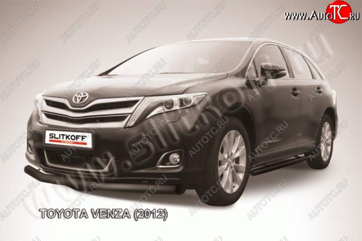 10 299 р. Защита переднего бампер d76 Slitkoff  Toyota Venza  GV10 (2012-2016) рестайлинг (Цвет: серебристый)  с доставкой в г. Керчь