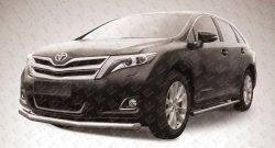 Одинарная защита переднего бампера диаметром 76 мм Slitkoff Toyota Venza  GV10 (2012-2016) рестайлинг