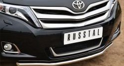 12 999 р. Одинарная защита переднего бампера диаметром 42 мм SLITKOFF  Toyota Venza  GV10 (2012-2016) рестайлинг  с доставкой в г. Керчь. Увеличить фотографию 2